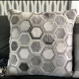 Cowhide Patchwork Throw Pillow 20”